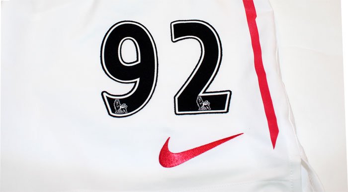 Arsenal home shorts 11-12 number 92