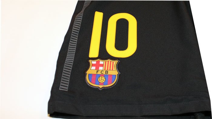 Barca away shorts 11-12- detailed look number 10