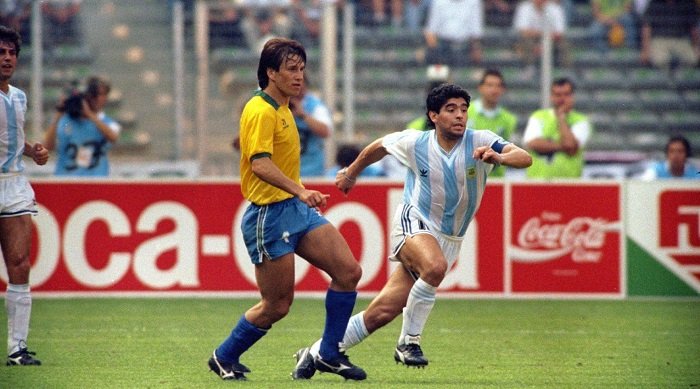 VM 1990 Brasiliens trøjer Argentina shorts